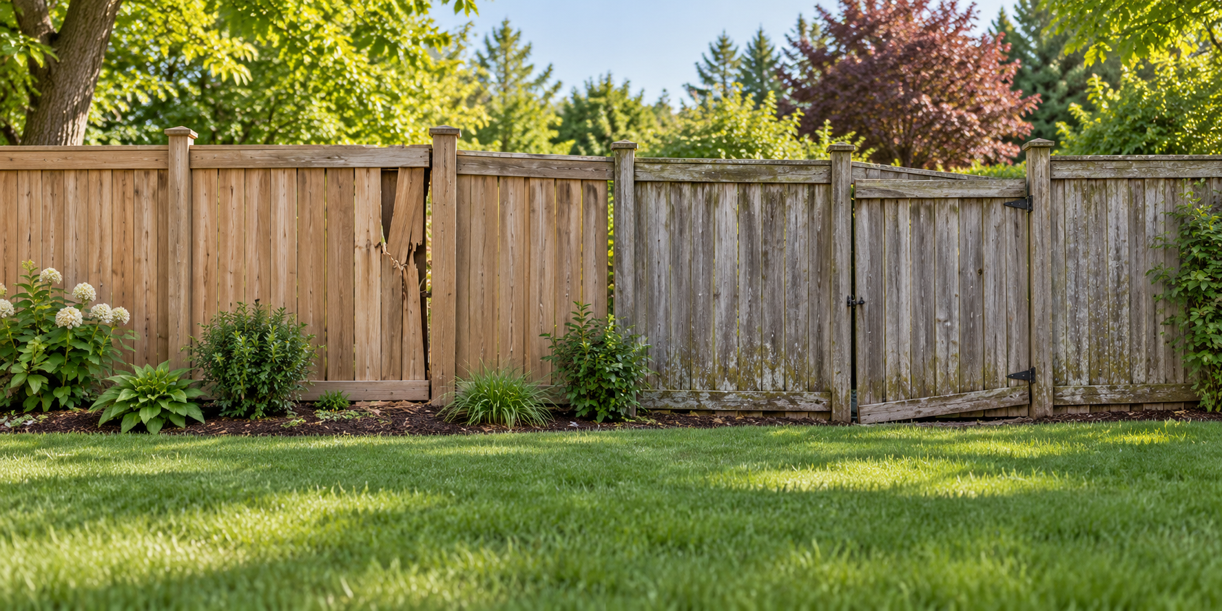 A fence comparison can map localized damage separately from a longer run with multiple affected sections.