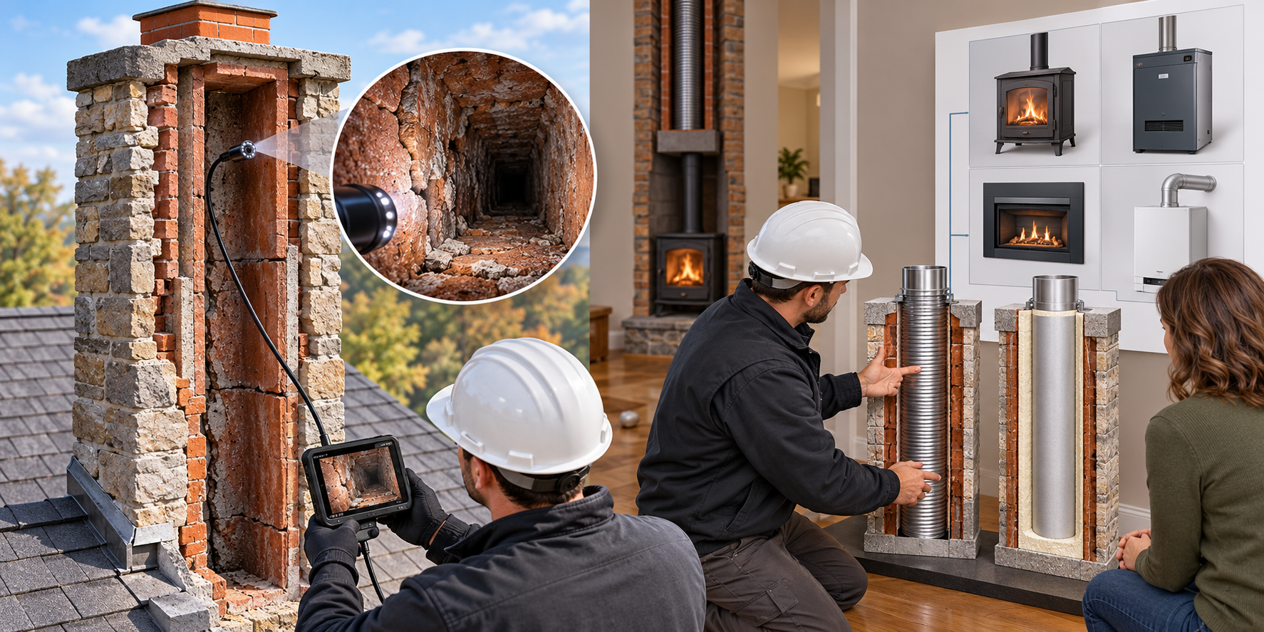A masonry flue inspection and liner assessment centered on inspection findings and appliance compatibility.