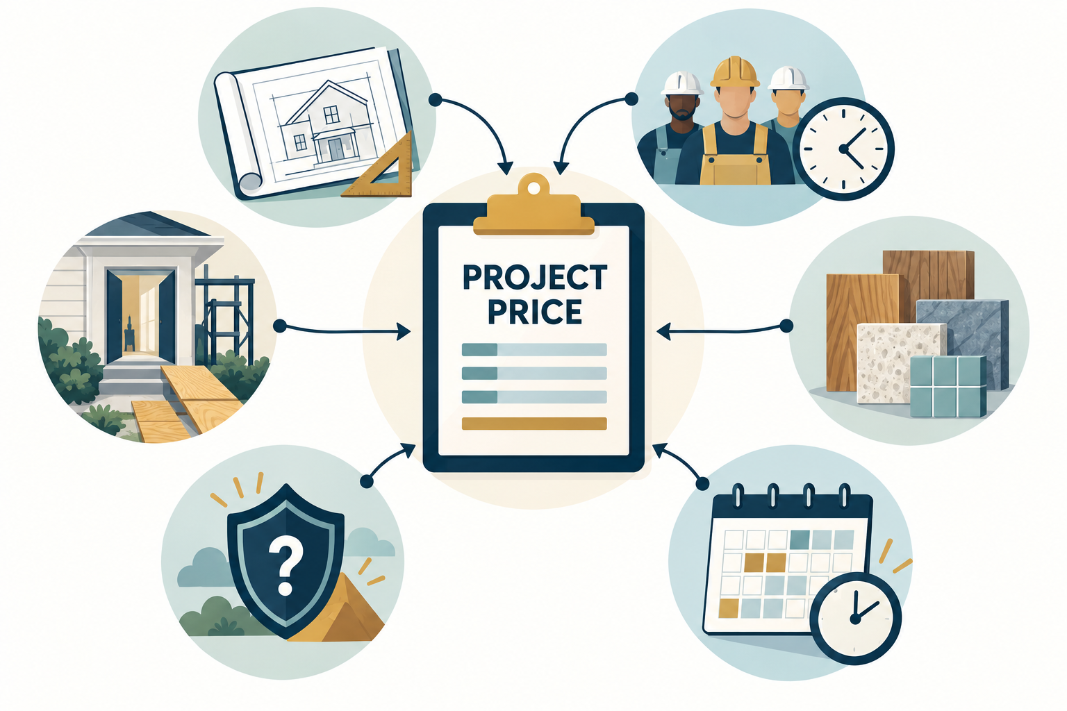 The main factors that combine to shape a contractor&rsquo;s quoted project price.