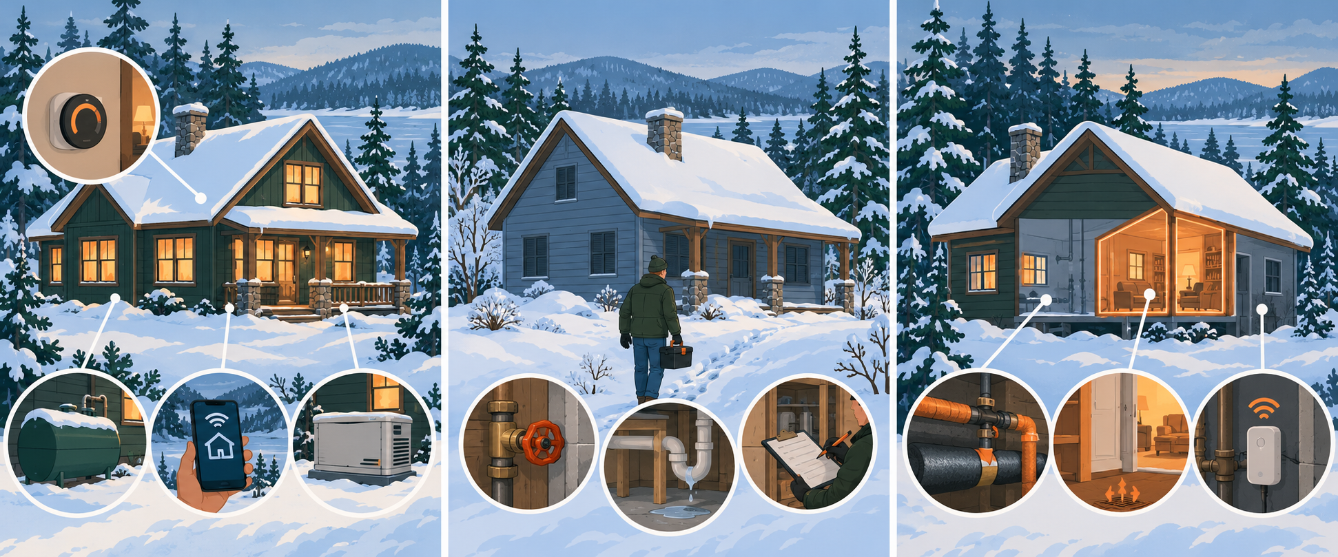 Three vacancy strategies for winter: continued heat, professional winterization, and a hybrid plan